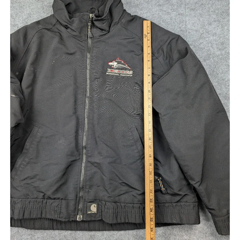 Carhartt Jacket Mens XL Black Bomber Work Wear Thrashed USA Made Vintage